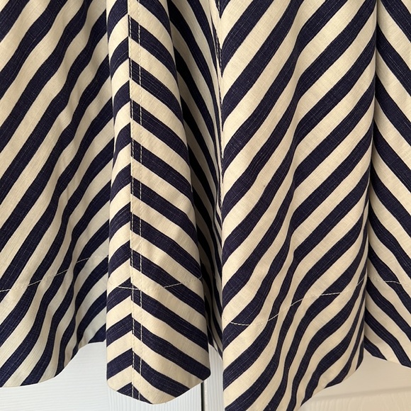 Talbots Navy and White Chevron Fit & Flare Tea Length Dress - Picture 5 of 7